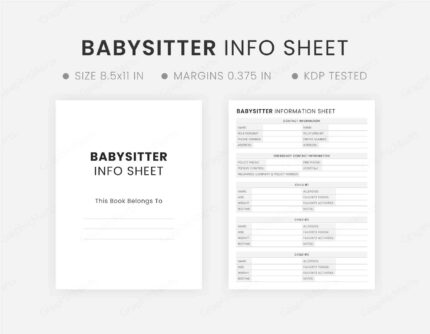 Printable Babysitting Information Sheet