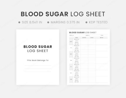 Printable Monthly Blood Sugar Log