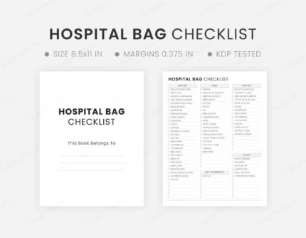 Editable Hospital Bag Checklist Template