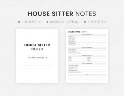 Editable House Sitter Notes Printable