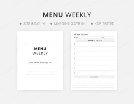 Printable Weekly Menu Planner Template
