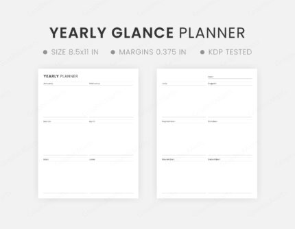 Year At a Glance Printable calendar