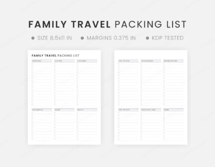 Family Travel Packing List