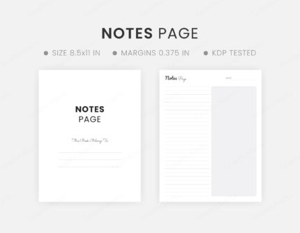 note page printable