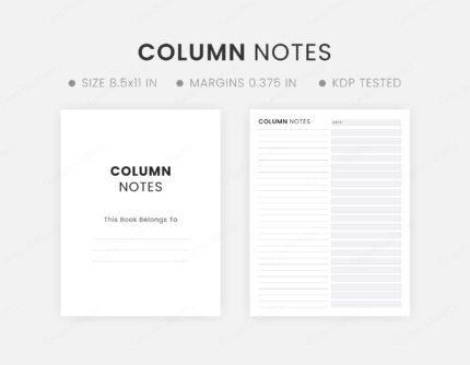 Two Column Notes Template Printable