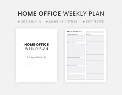 Work From Home Office Weekly Planner